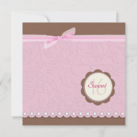 Blom- diamant dubbad sweet sixteeninbjudan