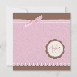Blom- diamant dubbad sweet sixteeninbjudan inbjudningar