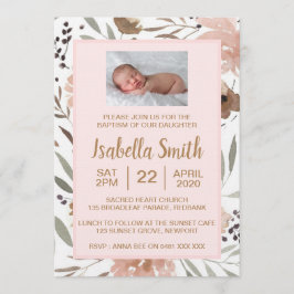 Blom- dop-/Christeninginbjudan för vattenfärg Inbjudningar