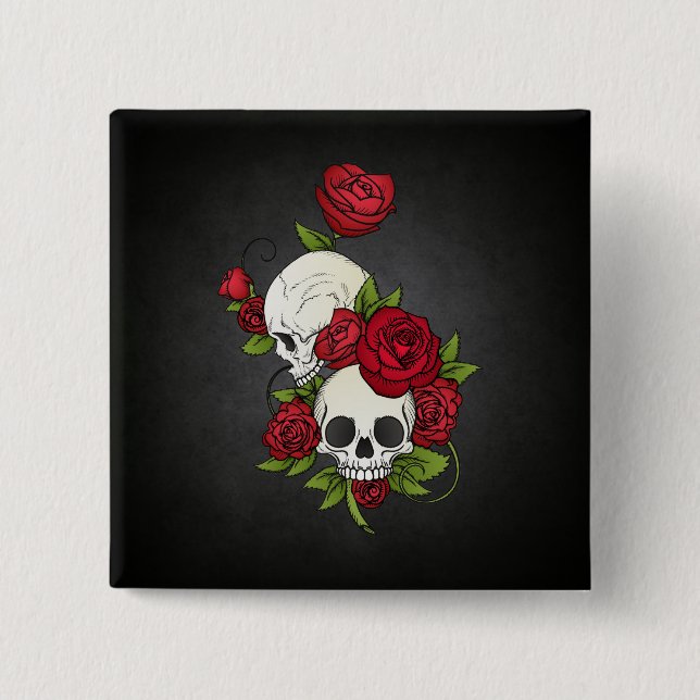 Blom- Döskallar Diameter de los Muertos | knäppas Knapp (Framsida)