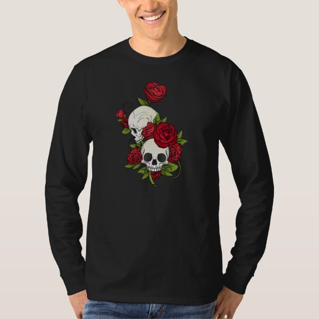 Blom- Döskallar Diameter de los Muertos | T Shirt (Framsida)
