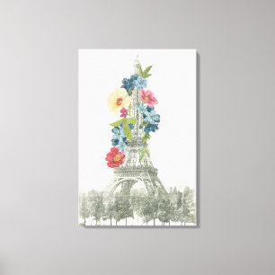 Blom- Eiffel torn Paris, frankrike Canvastryck