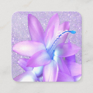 Blom- elegant glitterprofessionell för *~* fyrkantigt visitkort