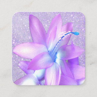 Blom- elegant glitterprofessionell för *~* fyrkantigt visitkort