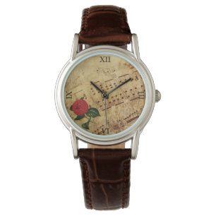 Blom- elegant musik noter armbandsur