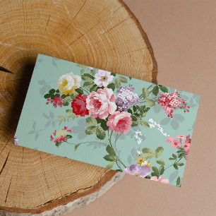Blom- eleganta rosa röd ros för Boho vintage Visitkort