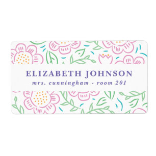 Blom- etikett 2 för flickaback to school fraktsedel