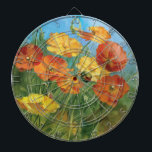 Blom- fält för sommar piltavla<br><div class="desc">©Danhui Nai/vild Apple.  Ett fält av orangen och gula blommor och högväxt gräs. Den varma sommarhimmlen kan ses på avbilda.</div>