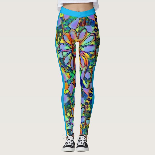 Blom- fantasidamasker leggings (Framsida)