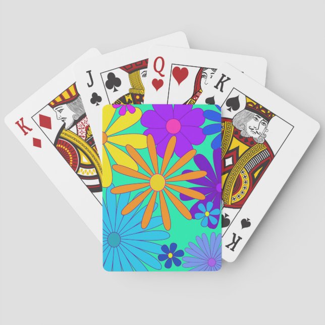 Blom- färgrikt däck för blommor av att leka kort casinokort (Baksidan)