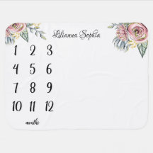 Blom- filt för baby för månadstidning för