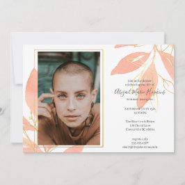 Blom- firande för guld- persika av livbegravningen tack kort