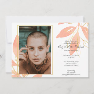 Blom- firande för guld- persika av livbegravningen tack kort