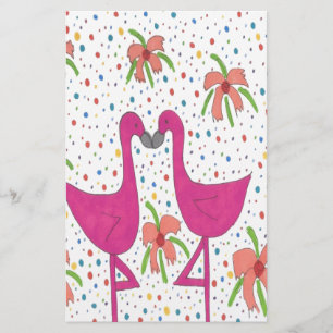 Blom- FlamingoFiesta Brevpapper
