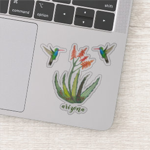 Blom för ARIZONA AloeVera suckulenta Hummingbirds Klistermärken