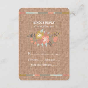 BLOM- FÖR BURLAPBRÖLLOP FÖR HORN PÅ KRONHJORT OSA KORT