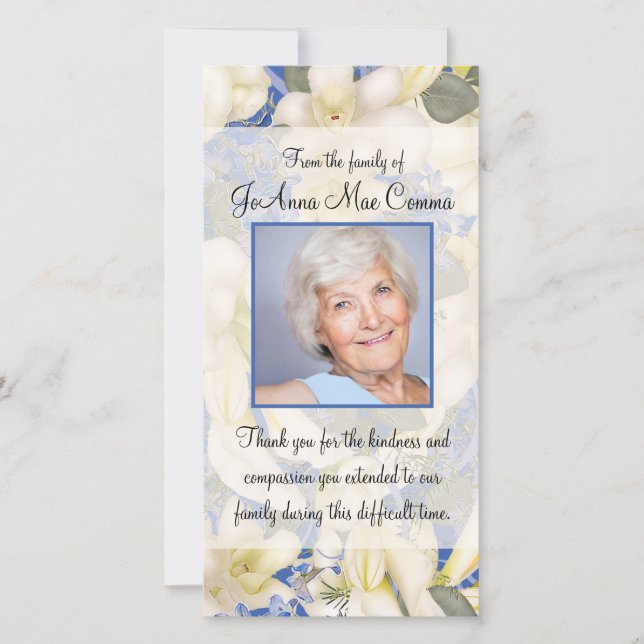 Blom- fotosympatitack med Orchids Tack Kort (Framsida)