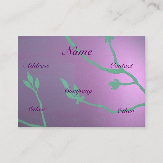 Blom- fröjd för antika lavendelblått visitkort (Framsida)