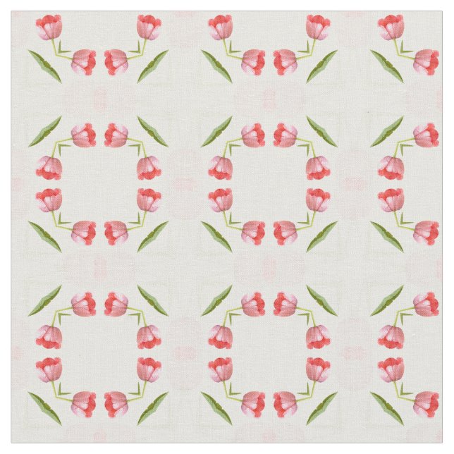 Blom- geometriskt Kaleidoscopemönster för rosa Tyg (Närbild)