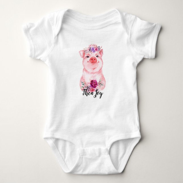 Blom- grisBodysuit för baby T Shirt (Framsida)