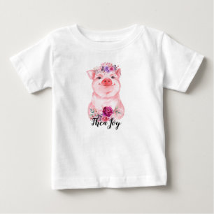 Blom- grisskjorta för baby t shirt
