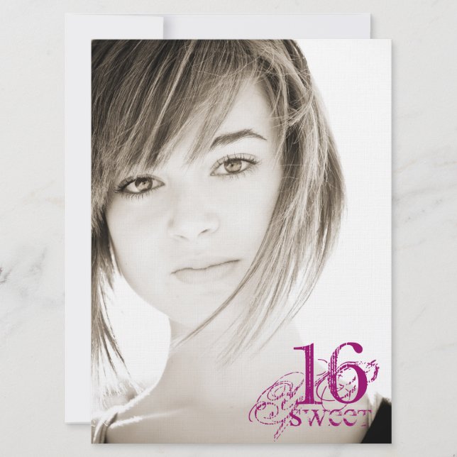 Blom- Grunge - söt inbjudan 16 för foto (Framsida)