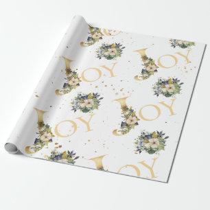 Blom- guld- glitter för elegant julglädje presentpapper