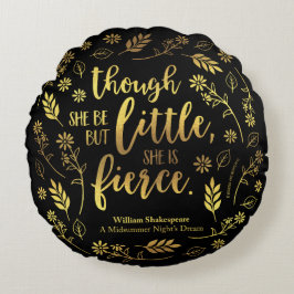 Blom- guld lite men våldsamma William Shakespeare Rund Kudde