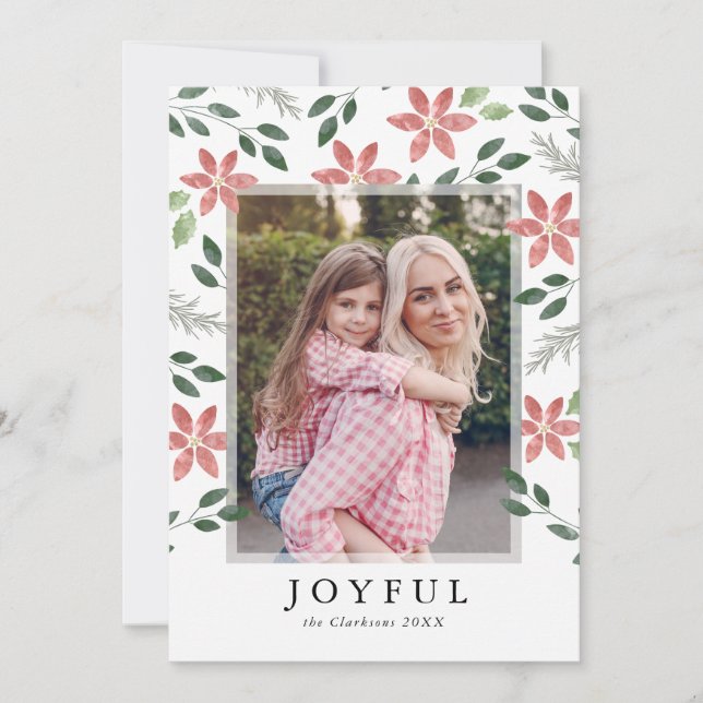 Blom- helgdag, julfotokort julkort (Framsida)
