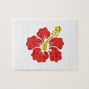 Blom- hibiskus pussel
