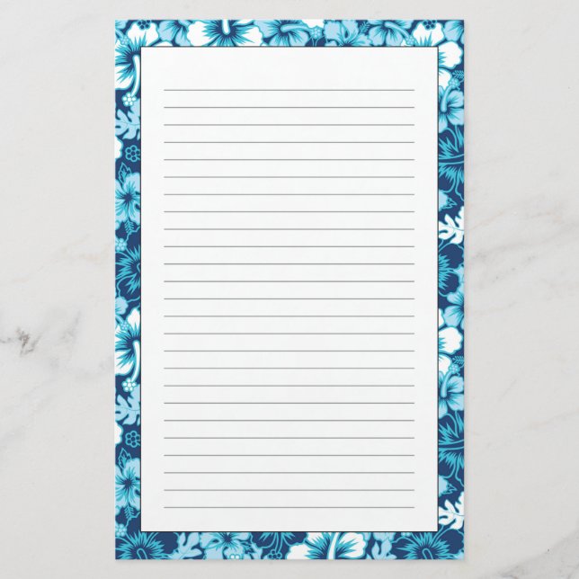 Blom- hibiskusmönster för surfa brevpapper (Framsida)