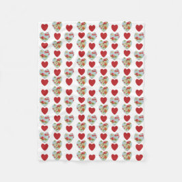 Blom- hjärtafilt fleecefilt