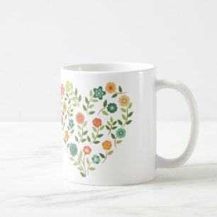 Blom- hjärtakaffemugg kaffemugg