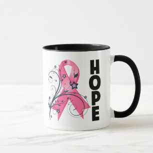Blom- hoppband för bröstcancer mugg