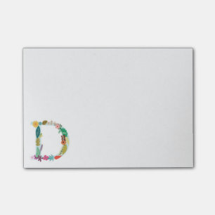 Blom- initial brevMonogram - D - Post-it Block
