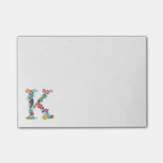 Blom- initial brevMonogram - K - Post-it Block