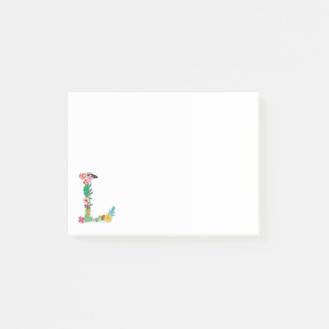 Blom- initial brevMonogram - L - Post-it Block (Framsida)