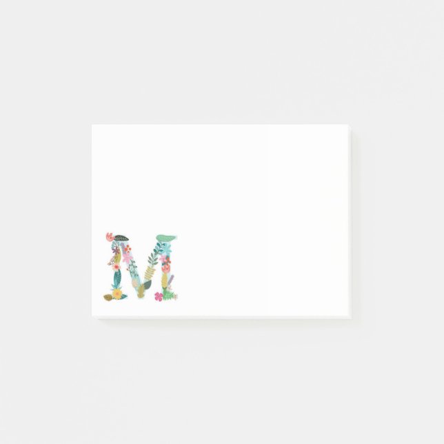 Blom- initial brevMonogram - M - Post-it Block (Framsida)