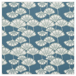 Blom- japanskt mönster för mörk turkos tyg