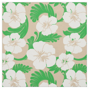 Blom- kaki- beige för tropisk hawaiansk hibiskus tyg