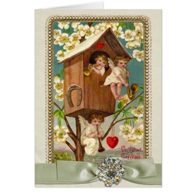 Blom- kärlek för änglar hälsningskort (Framsidan)