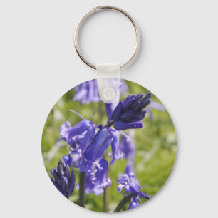 Blom- Keychain med blåklockablommor Nyckelring