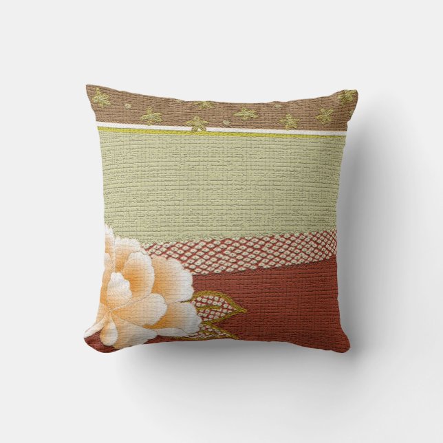 Blom- "Kimono" designdekorativ kudde (Framsida)