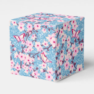 Blom- körsbärsrött blommarblåttglitter presentaskar