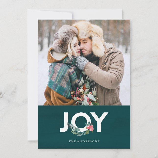 Blom- kort för glädjehelgdagfoto (Front)