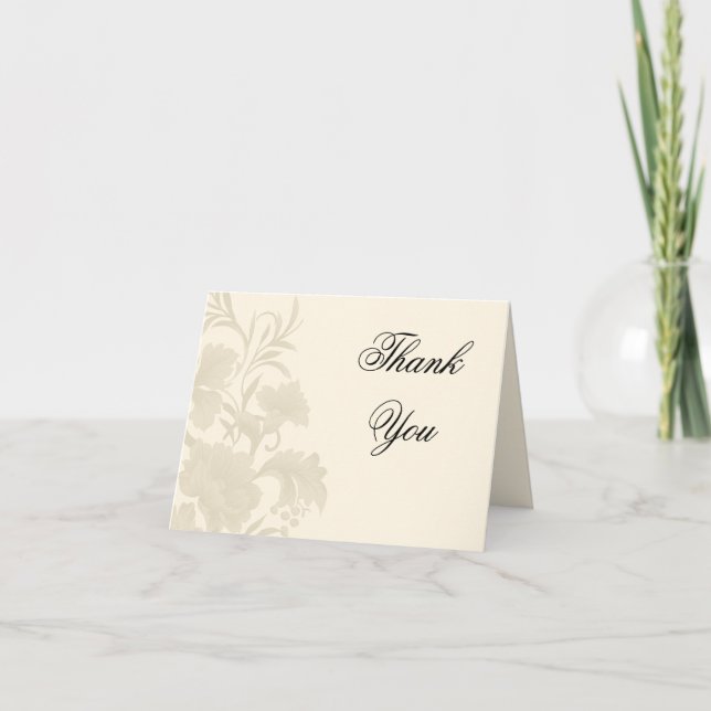 Blom- krämtack Notecards för ambassad Tack Kort (Framsida)