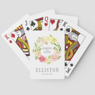 Blom- kran   som för rosa- och gultvattenfärg casinokort