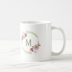 Blom- kranMonogrammugg Kaffemugg