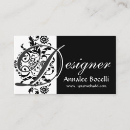 Blom- Lacey elegant moderiktig Monogramsvart för Visitkort