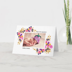 Blom- lavendel & rosor för baby för blom meddelande